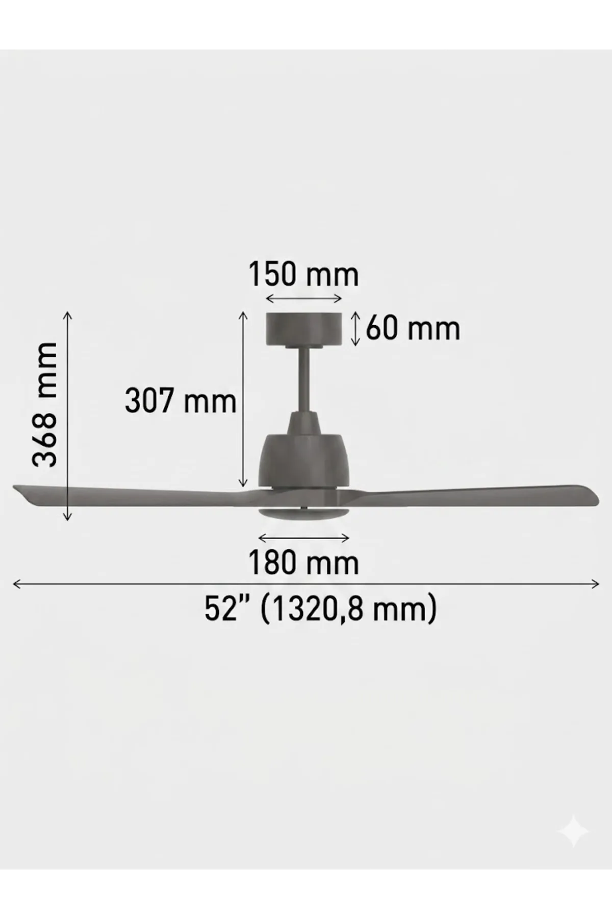 TAVAN FANI BEYAZ 35W DC MOTOR 52 INC (132CM) UZAKTAN KUMANDALI - Görsel 3