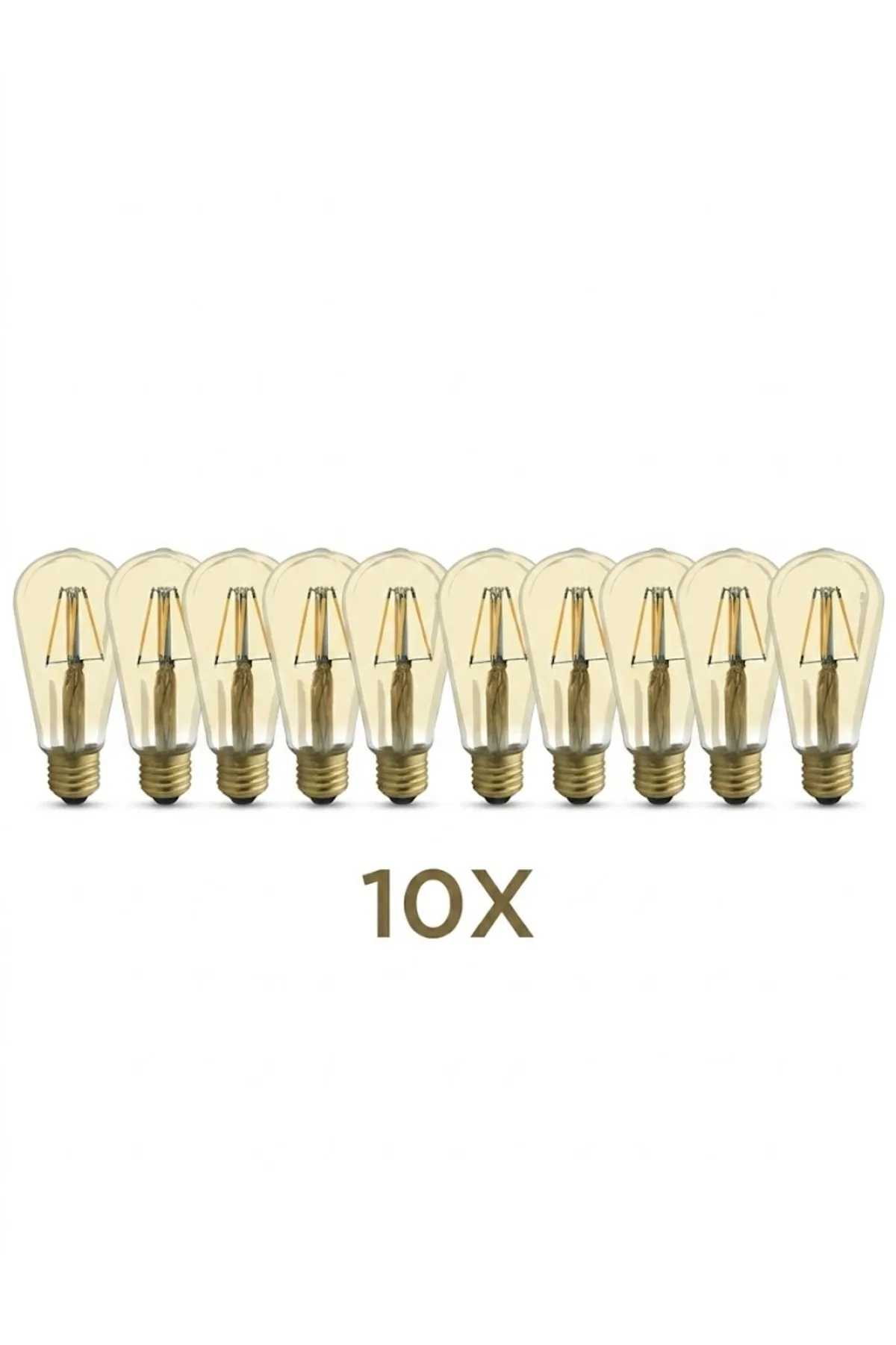 4W 220-240V E27 2200K ST64 LED RUSTIK AMPUL 10 ADET
