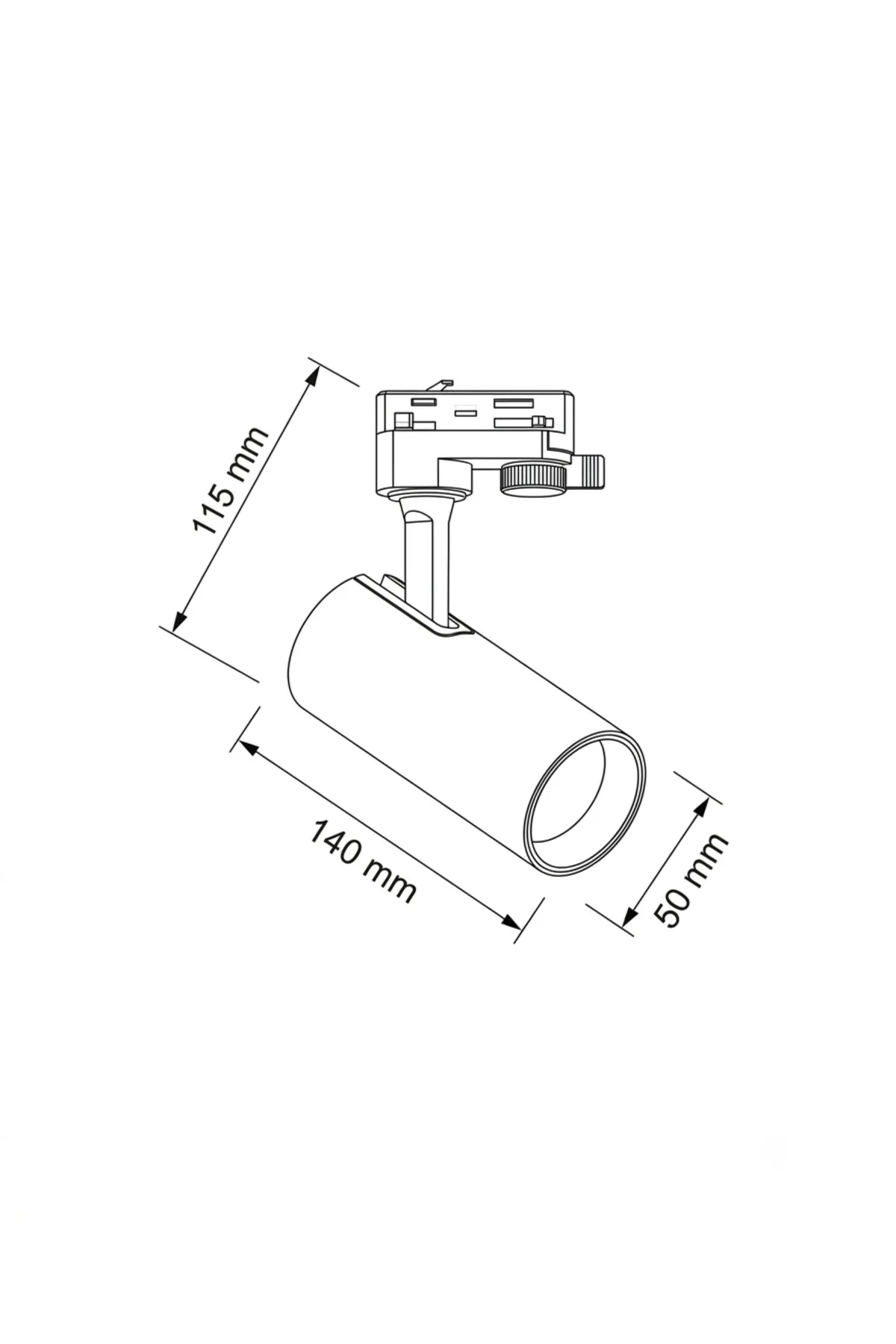10W Alüminyum LED Ray Spot Armatür Beyaz Kasa 6500K Beyaz Işık AD30-01030 - Görsel 3
