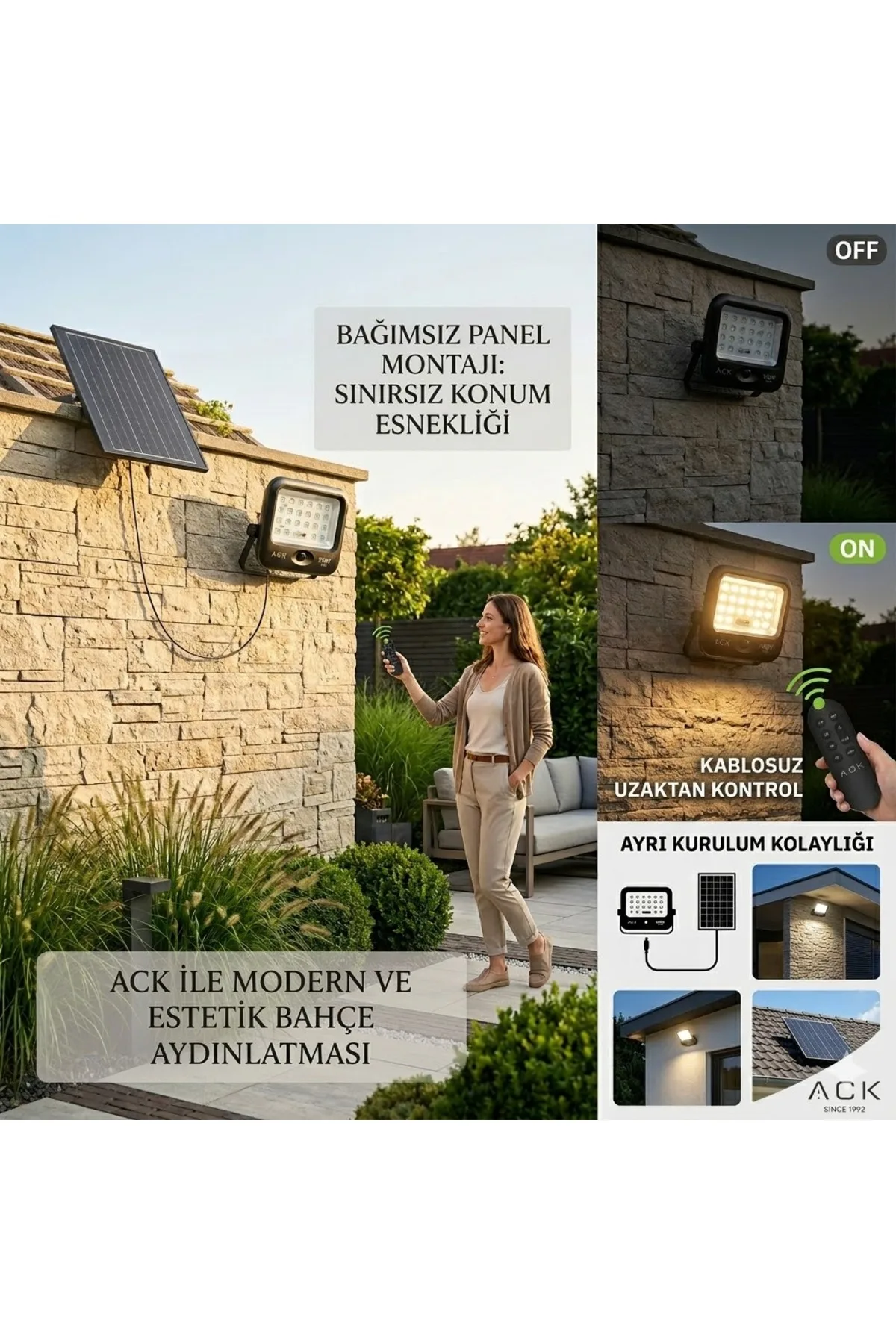 150W LENSLİ SOLAR LED PROJEKTÖR 6500K IP65 - Görsel 4