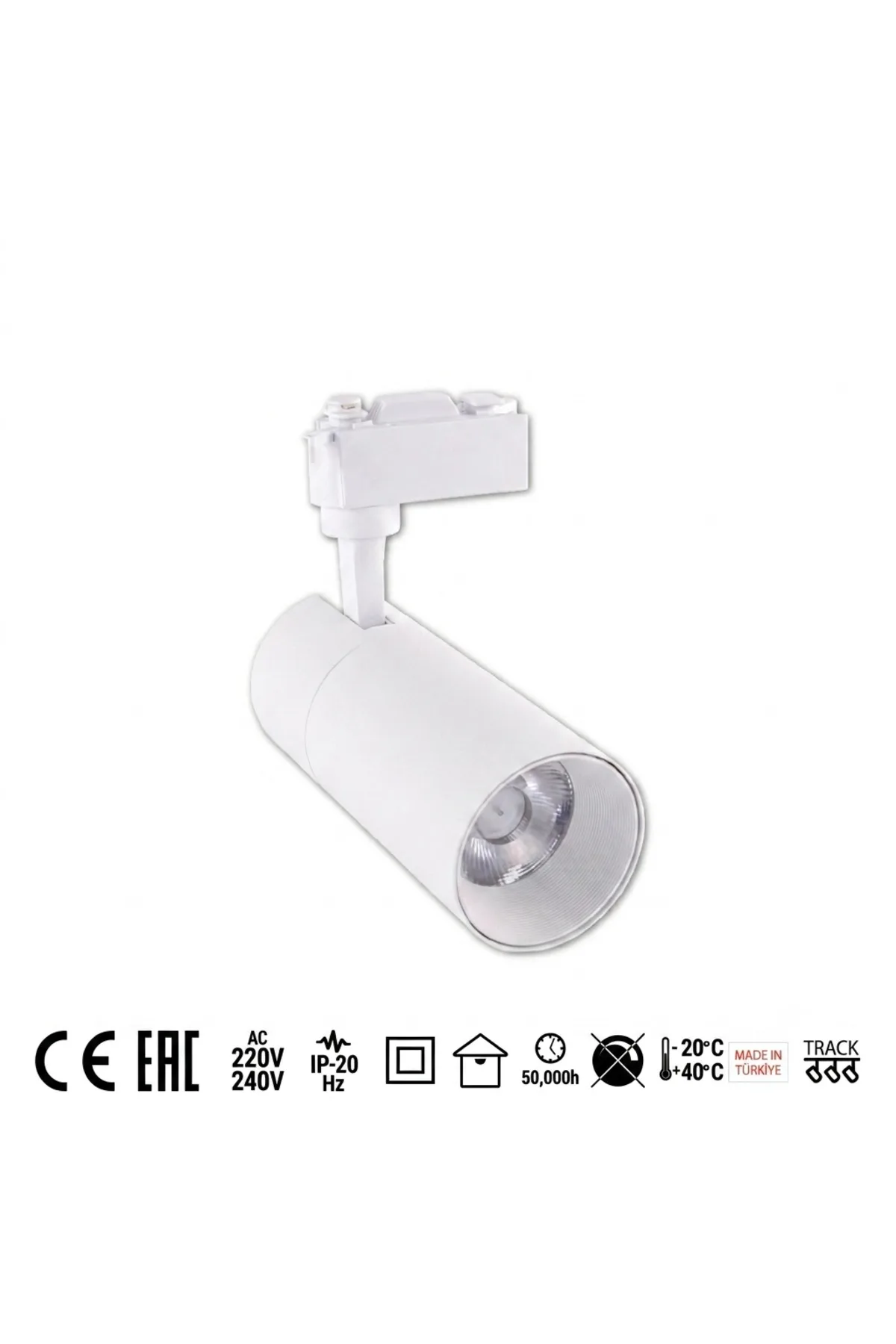 10W Alüminyum LED Ray Spot Armatür Beyaz Kasa 4000K Sıcak Beyaz AD30-01010