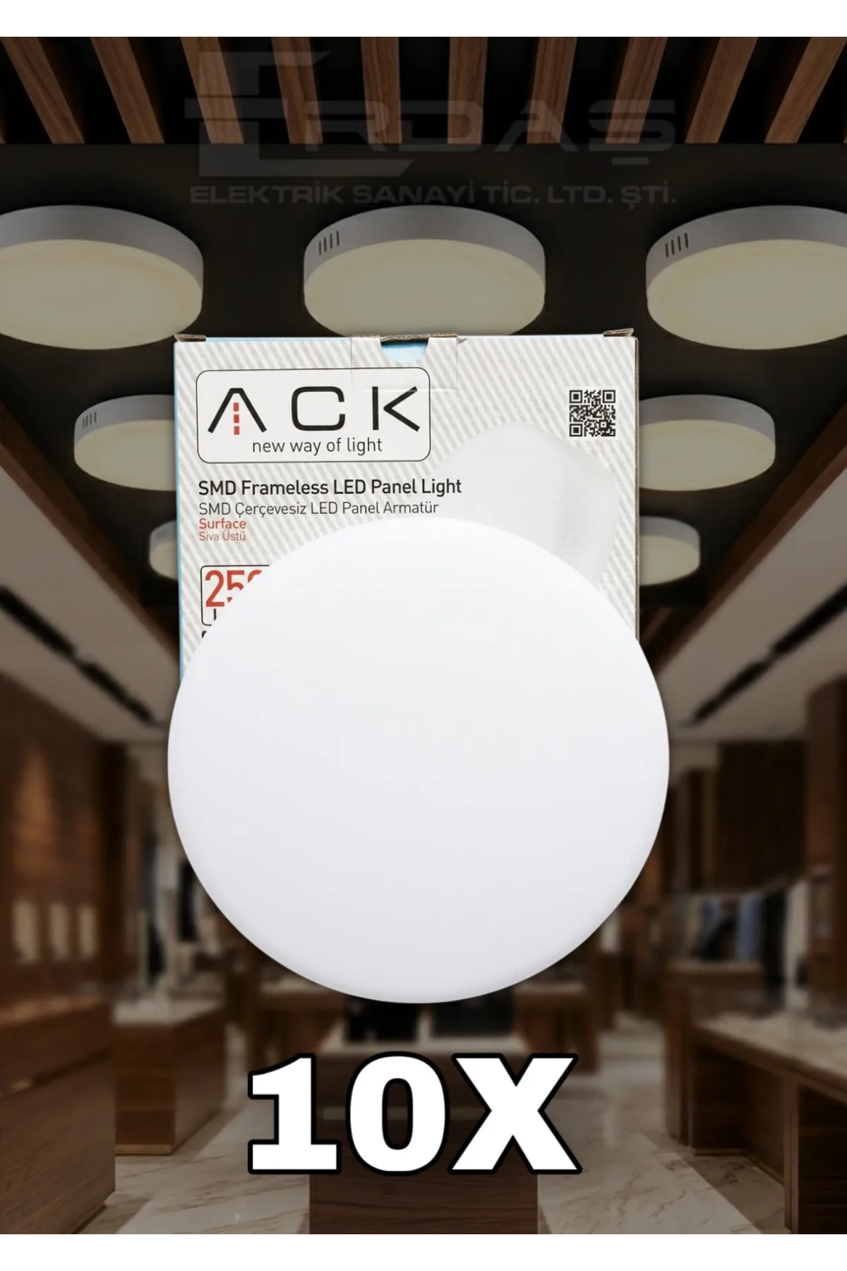 24W 3000K Gün Işığı Sıva Üstü Led Armatür 10 ADET