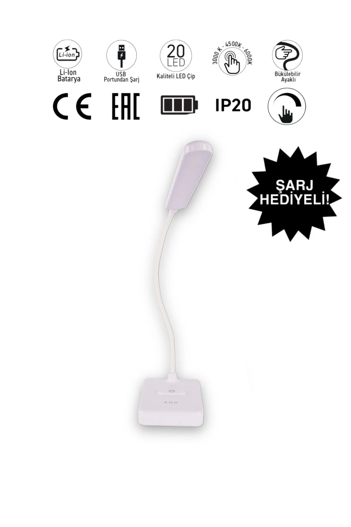 DOKUNMATİK DİMLİ LED MASA LAMBASI 2,5W - Görsel 3