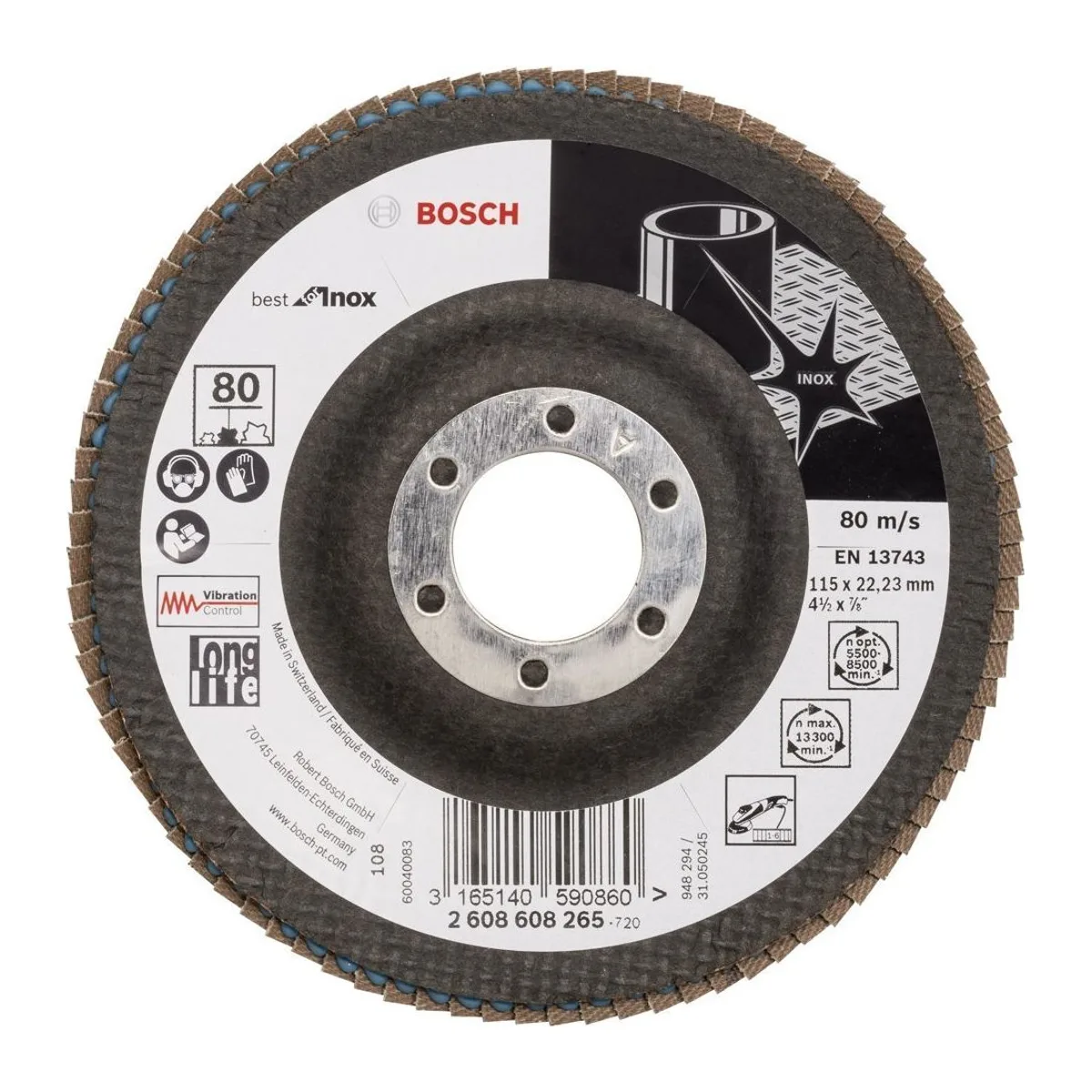 BOSCH Best For Inox 115 mm 80 K Flap Disk