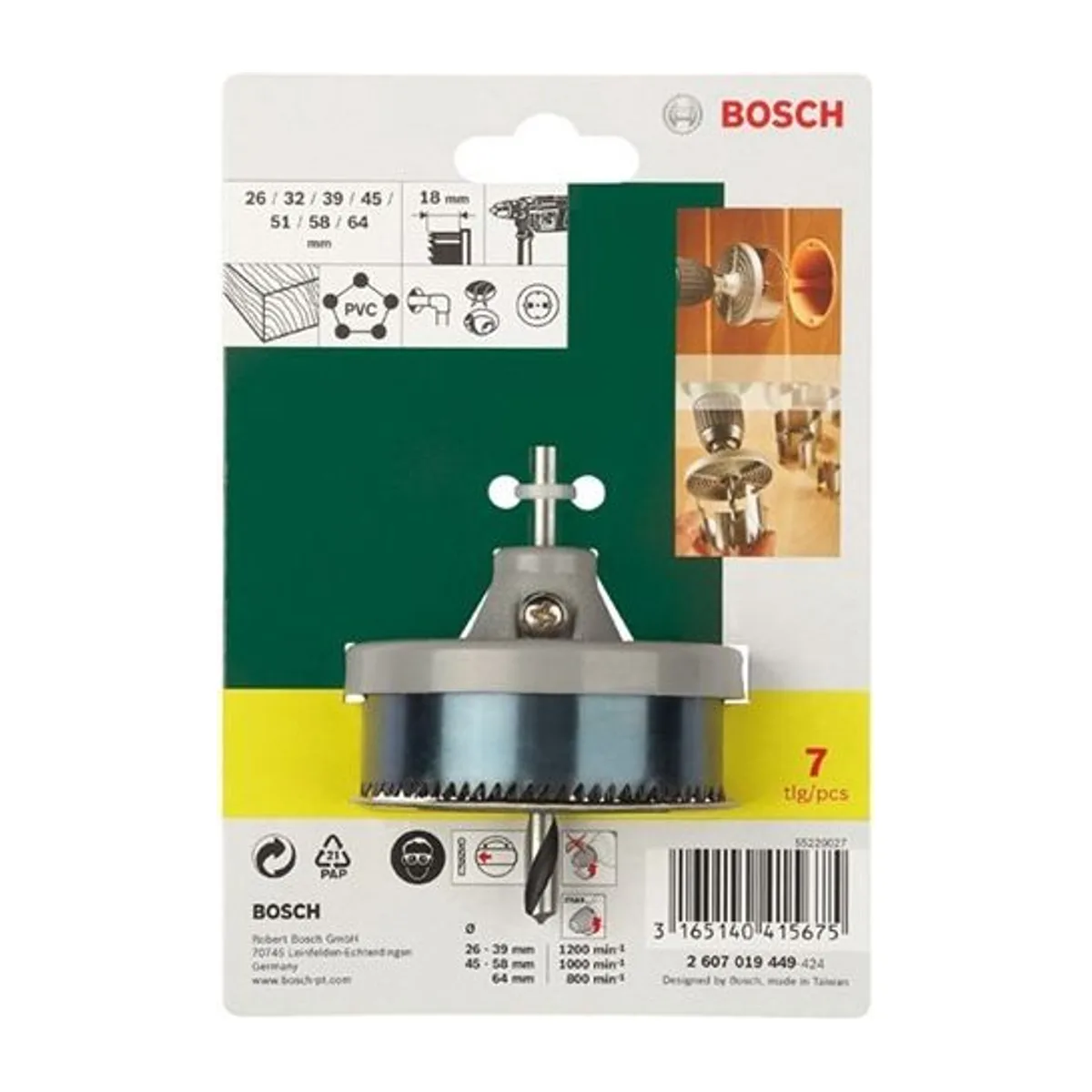 BOSCH DIY 7 PARÇA AHŞAP DELİK AÇMA TESTERESİ - Görsel 2