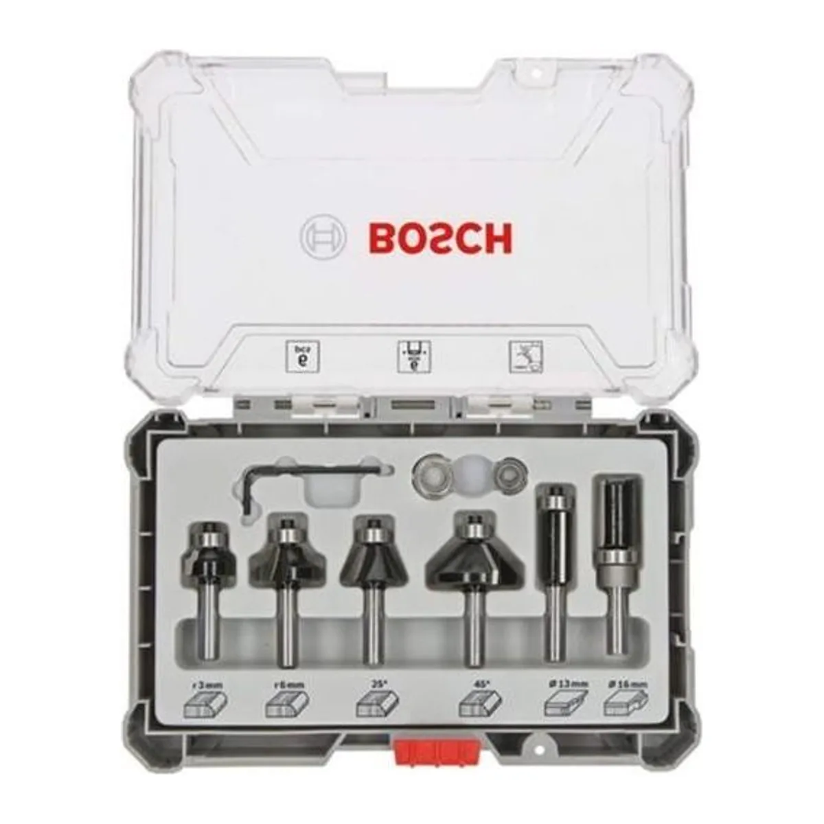 BOSCH FREZE SETİ 6 PARÇA DÜZ 8 mm PRO - Görsel 2