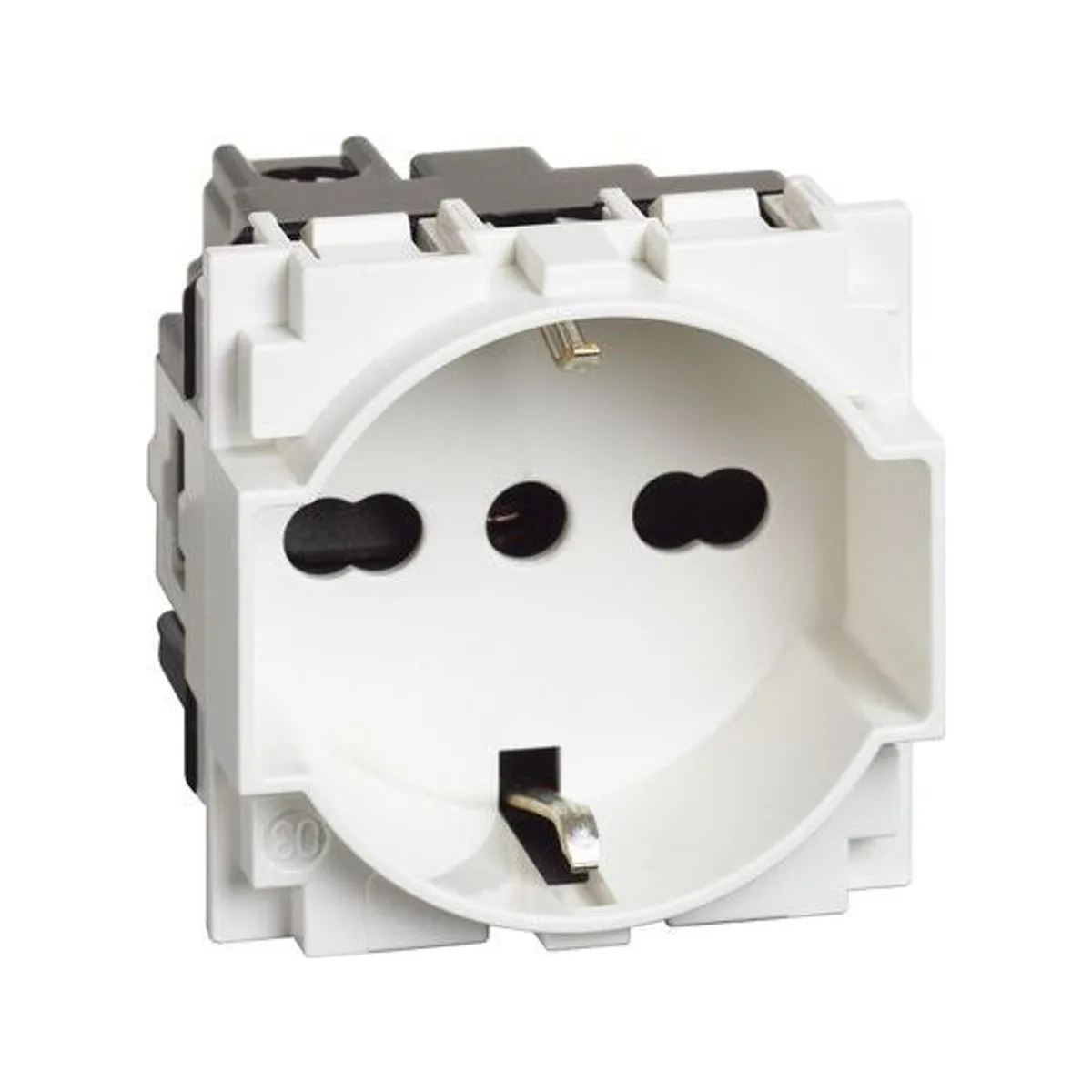 İtalyan/Alman Standardı Topraklı Priz, 10/16A, 250V~, Vidalı Bağlantı, Çocuk Kor