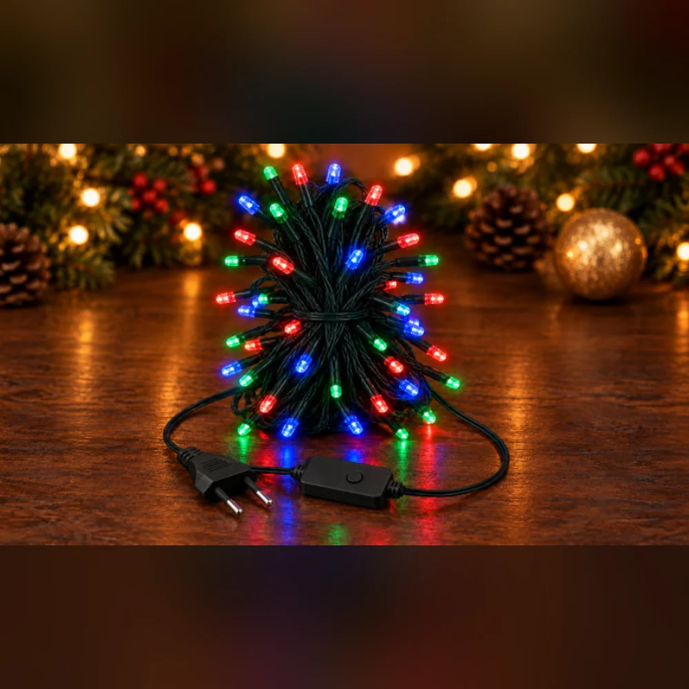 Twinklight 100 LED 10 m IP20 8 Animasyonlu – RGB, Yeşil Kablo