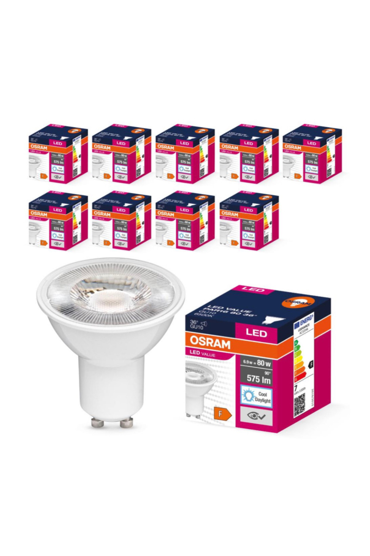 GU10 Led Ampul 6.9W 6500K Beyaz (10 Adet) - Görsel 2