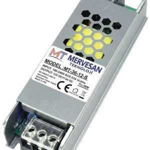 1.5 AMPER SLİM LED TRAFOSU MT-36-24-S 24 VDC 1.5 Amper (SMPS)
