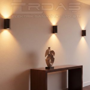 ÇİFT YÖNLÜ ARMATÜR GU10 DUYLU SİYAH KASA IP65 APLİK